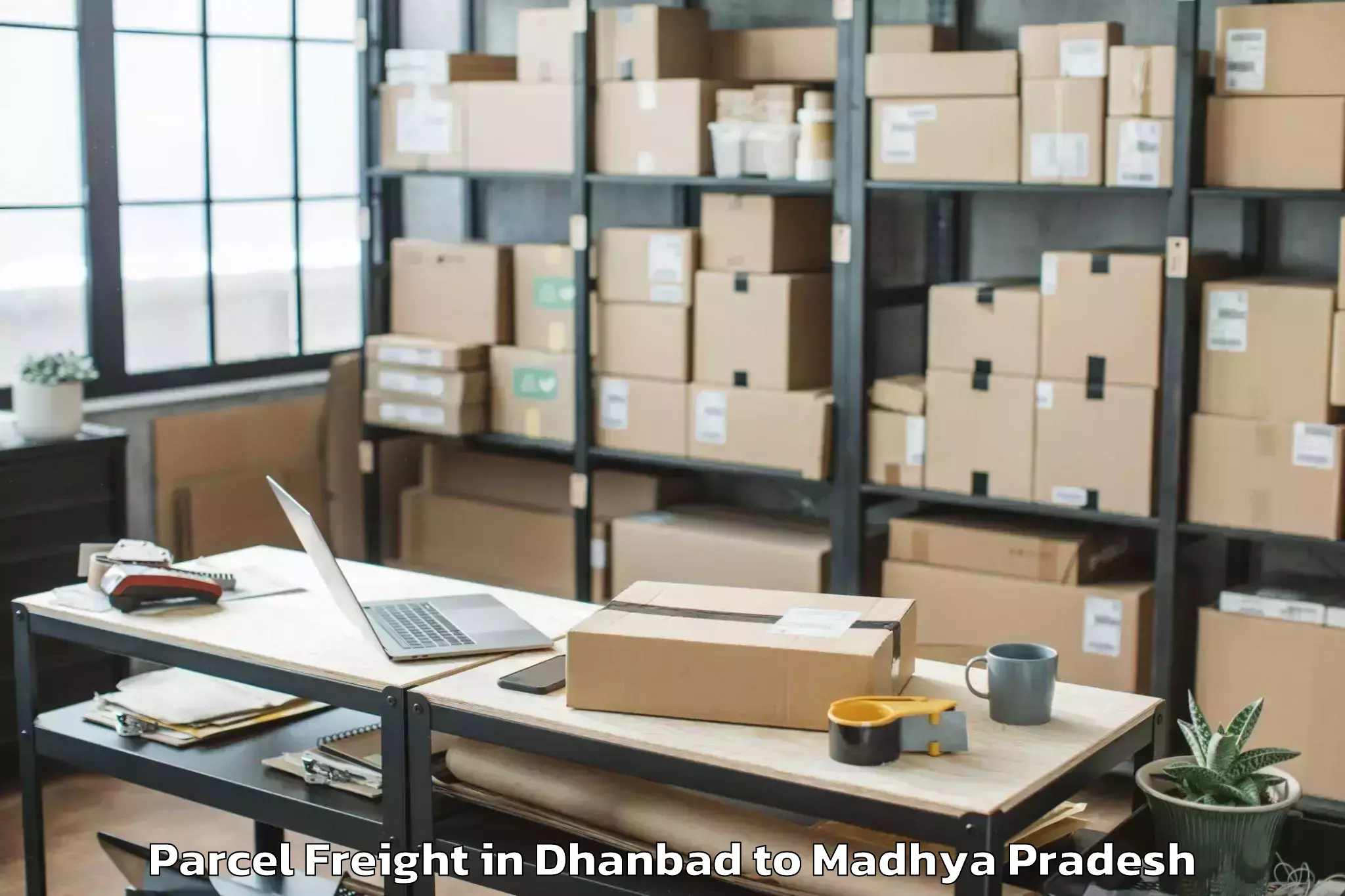 Book Dhanbad to Kurwai Parcel Freight Online